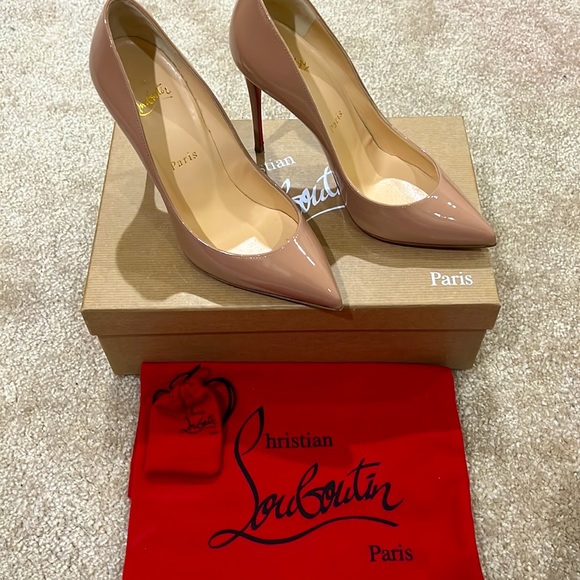 Christian Louboutin, Pigalle 100, Nude, shiny leather - Picture 3 of 17